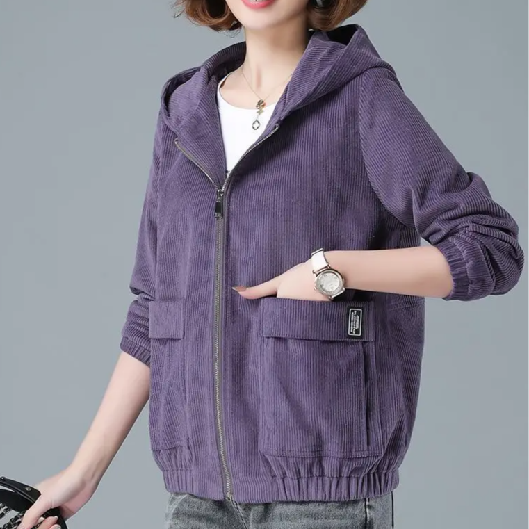 Pavella | Women’s Corduroy Hooded Jacket