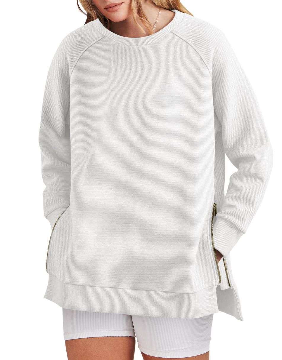 Claudia | Zippered Tunic Sweatshirt