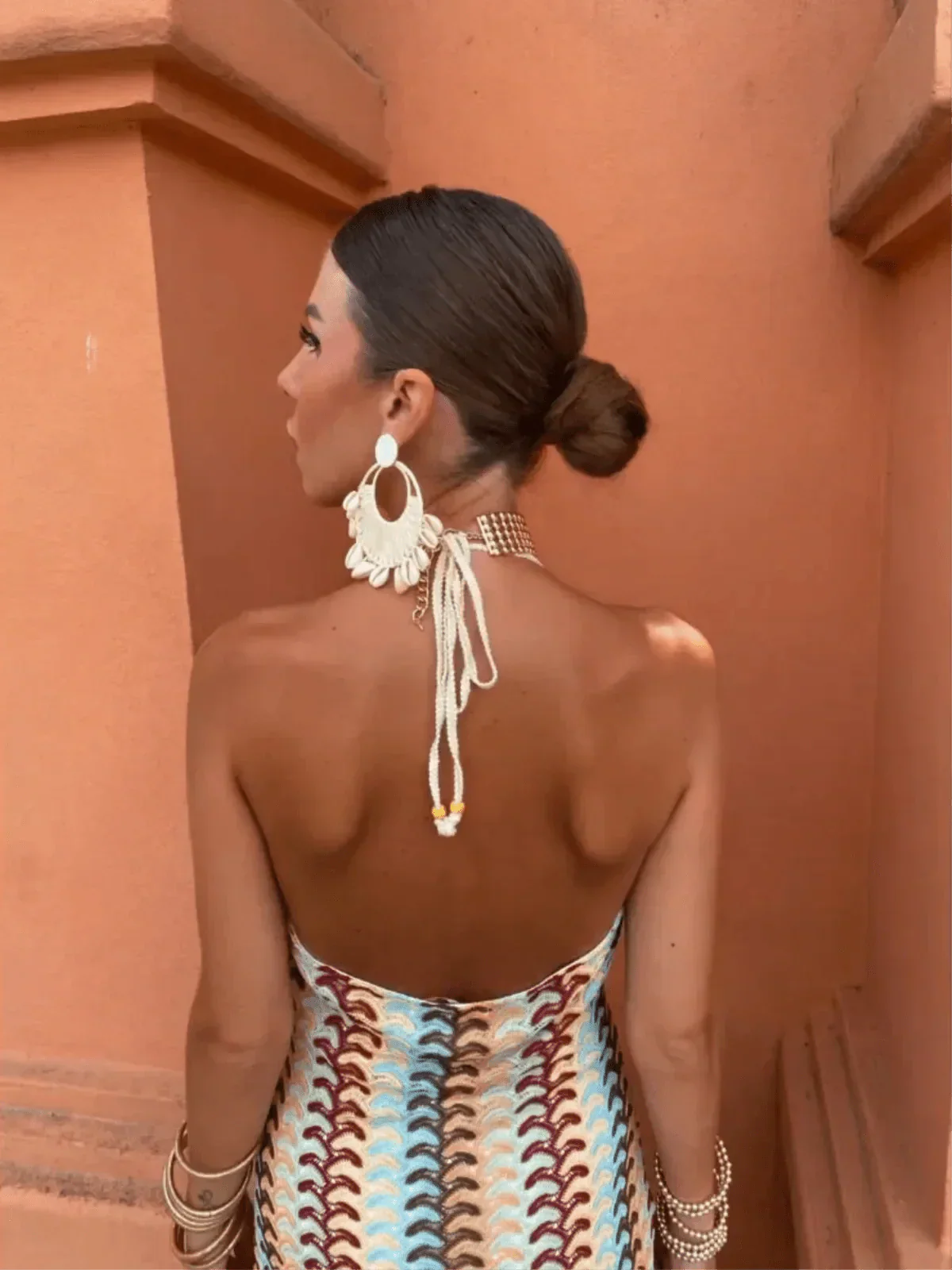 Marisela | Women’s Crochet Halterneck Maxi Dress