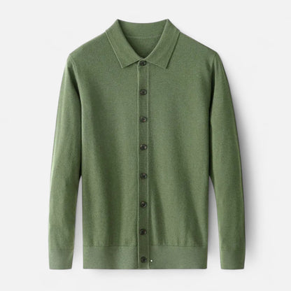 Rheomar | Men’s Fine Worsted Wool Button-Up Sweater