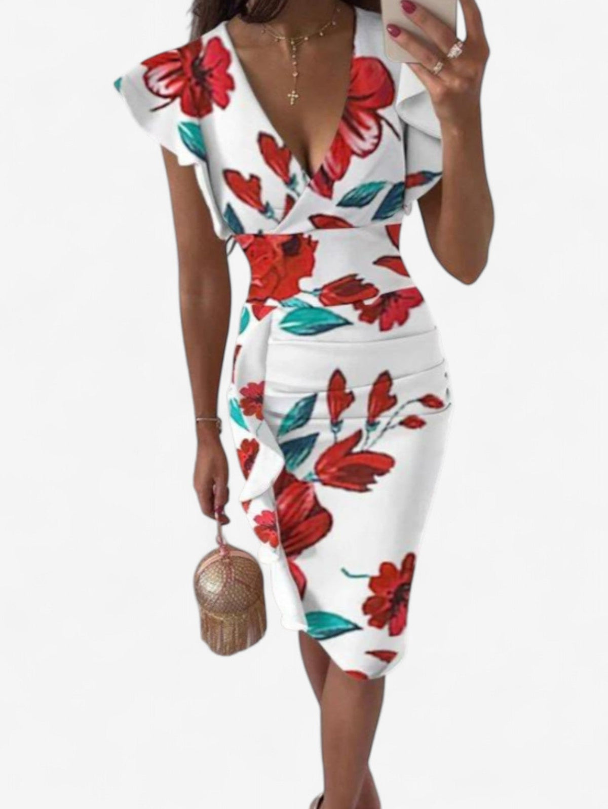 Carmela | Women’s Formal Wedding Guest Bodycon Midi Dress