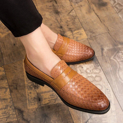 Pavaro | Men’s Handwoven Leather Loafers