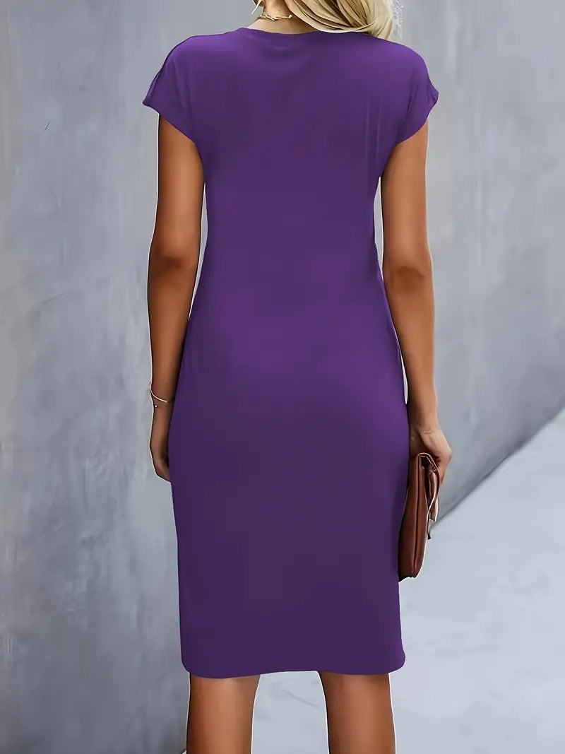 Milani | Women’s Knee-Length Sheath Dress with Ruched Waist