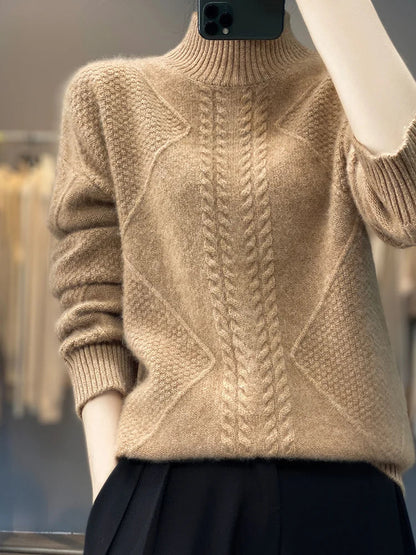 Montreux | Women’s Cashmere Cable-Knit Turtleneck Sweater