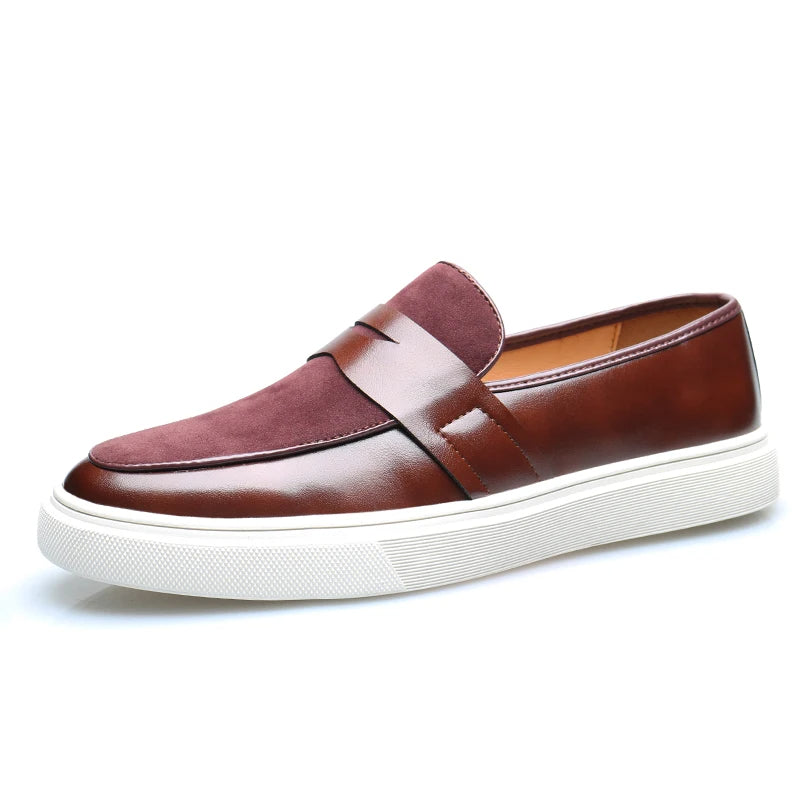 Zarven | Men’s Minimalist Leather & Suede Loafers