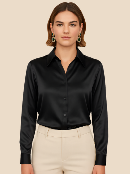 Serena | Women’s Silky Button-Up Blouse