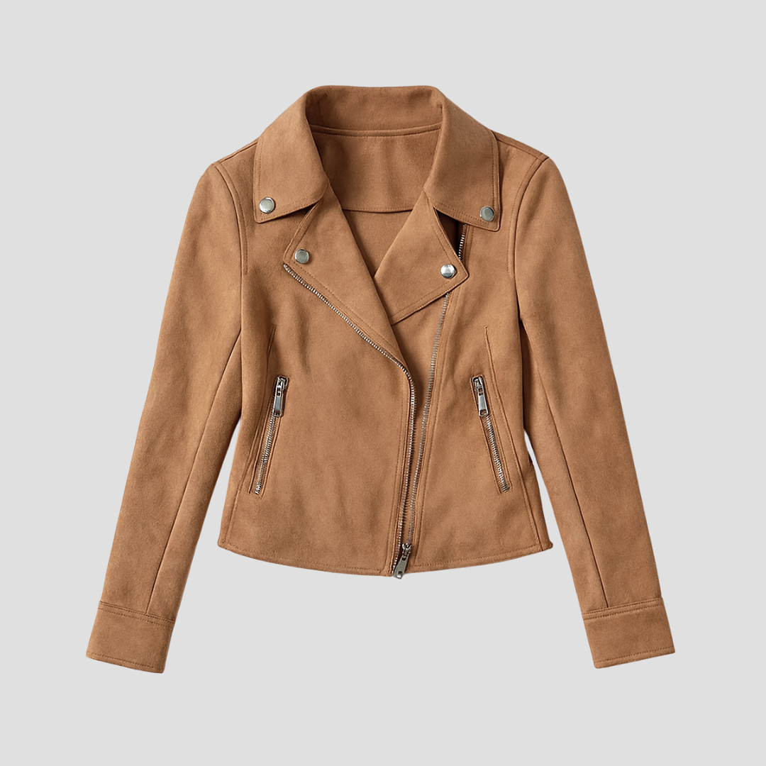 Varelle | Women’s Suede Leather Biker Jacket
