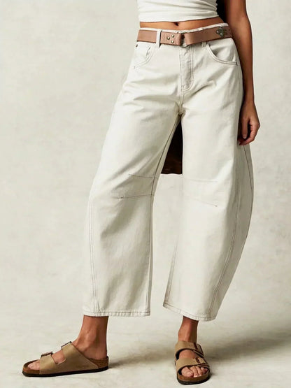 Lucille | Women’s Leopard Print Barrel Jeans