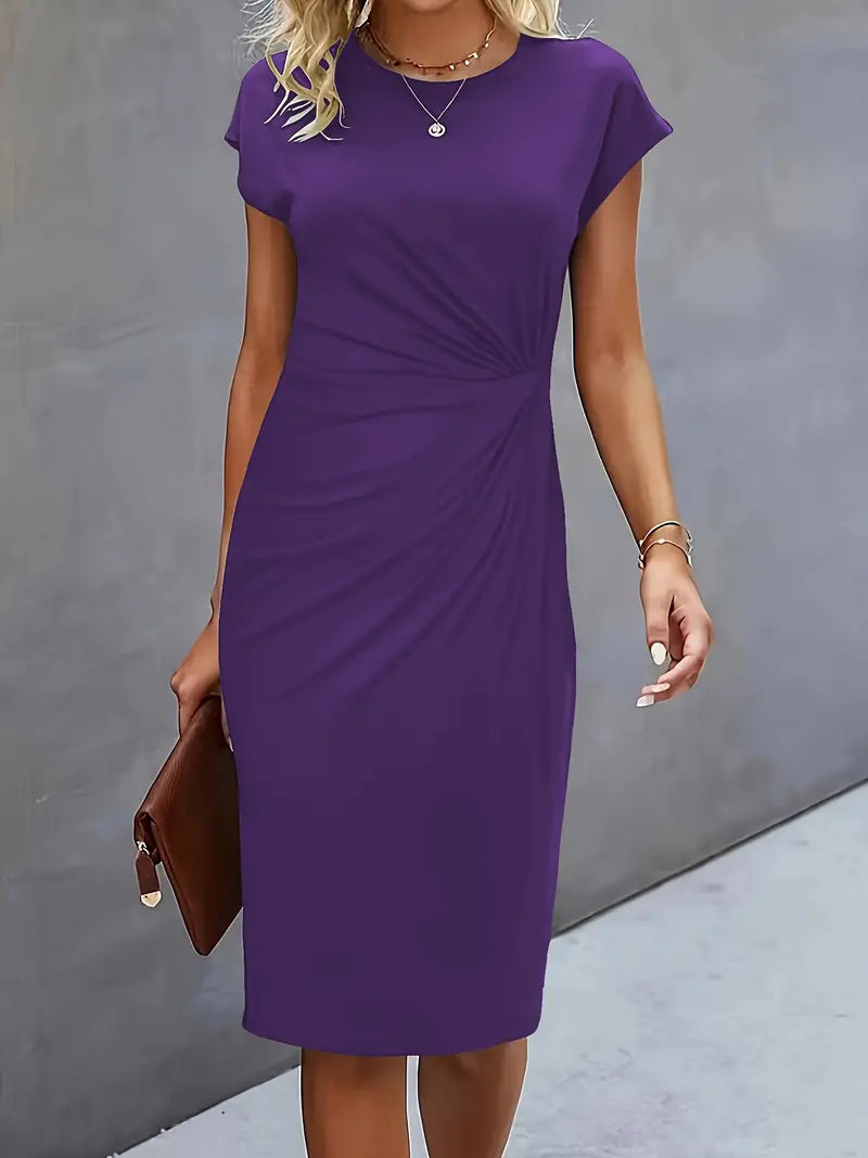 Milani | Women’s Knee-Length Sheath Dress with Ruched Waist