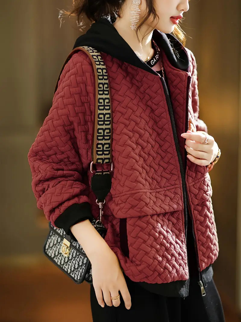 Selvyn | Women’s Basketweave Zip-Up Jacket