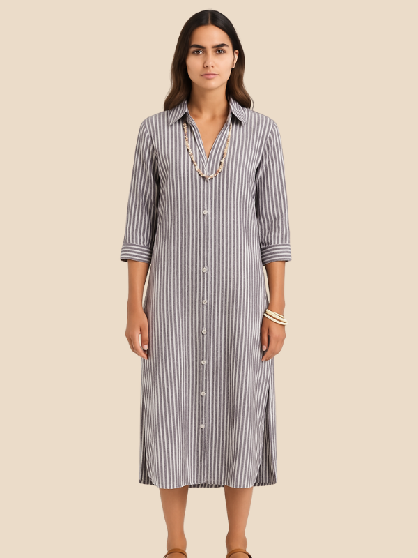 Tarah | Women’s Elegant Striped Shirt Dress