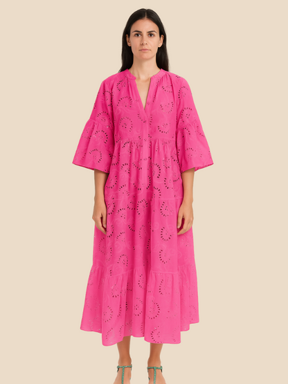 Leona | Bohemian Embroidered Cotton Dress