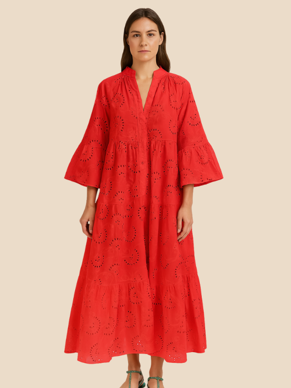 Leona | Bohemian Embroidered Cotton Dress