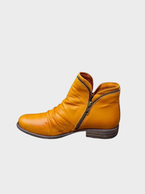 Elara | Women’s Zipped Leather Ankle Boots