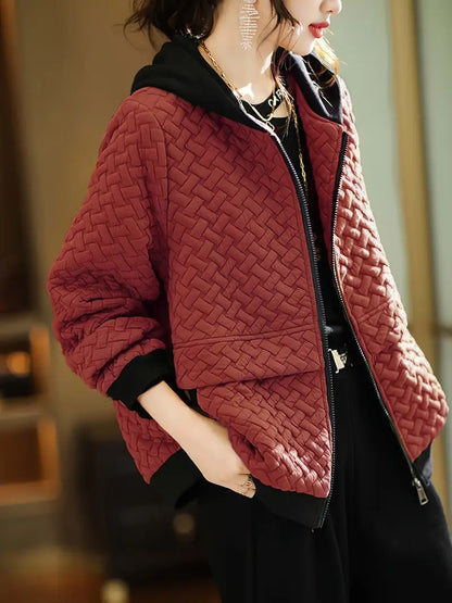 Selvyn | Women’s Basketweave Zip-Up Jacket