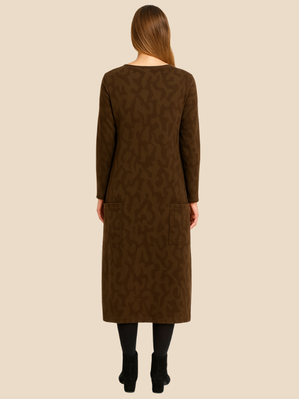 Danielle | Women’s Winter Print Dress with Pockets