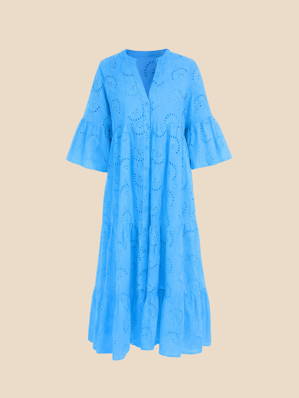 Leona | Bohemian Embroidered Cotton Dress