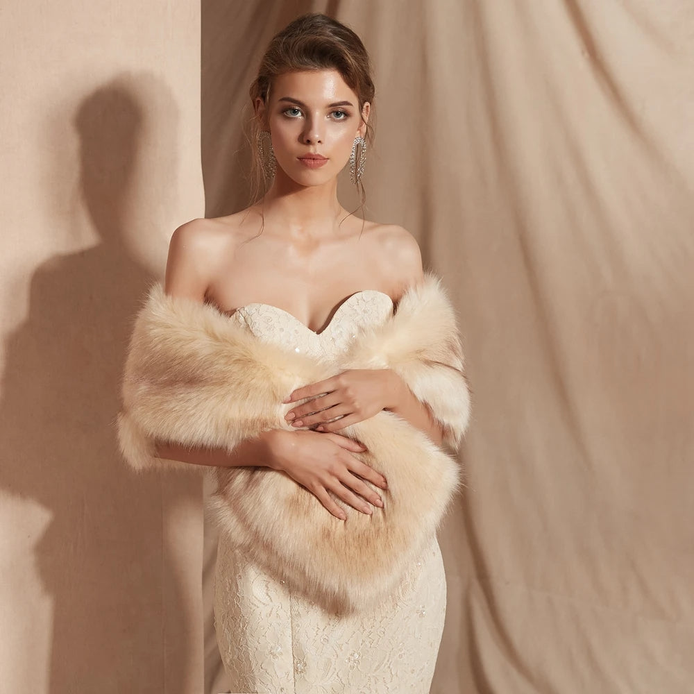 Selvienne | Women’s Premium Faux Mink Fur Shawl