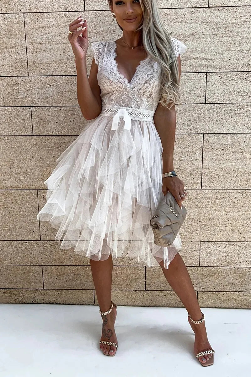 Stephanie | Ruffle Cocktail Mini Dress