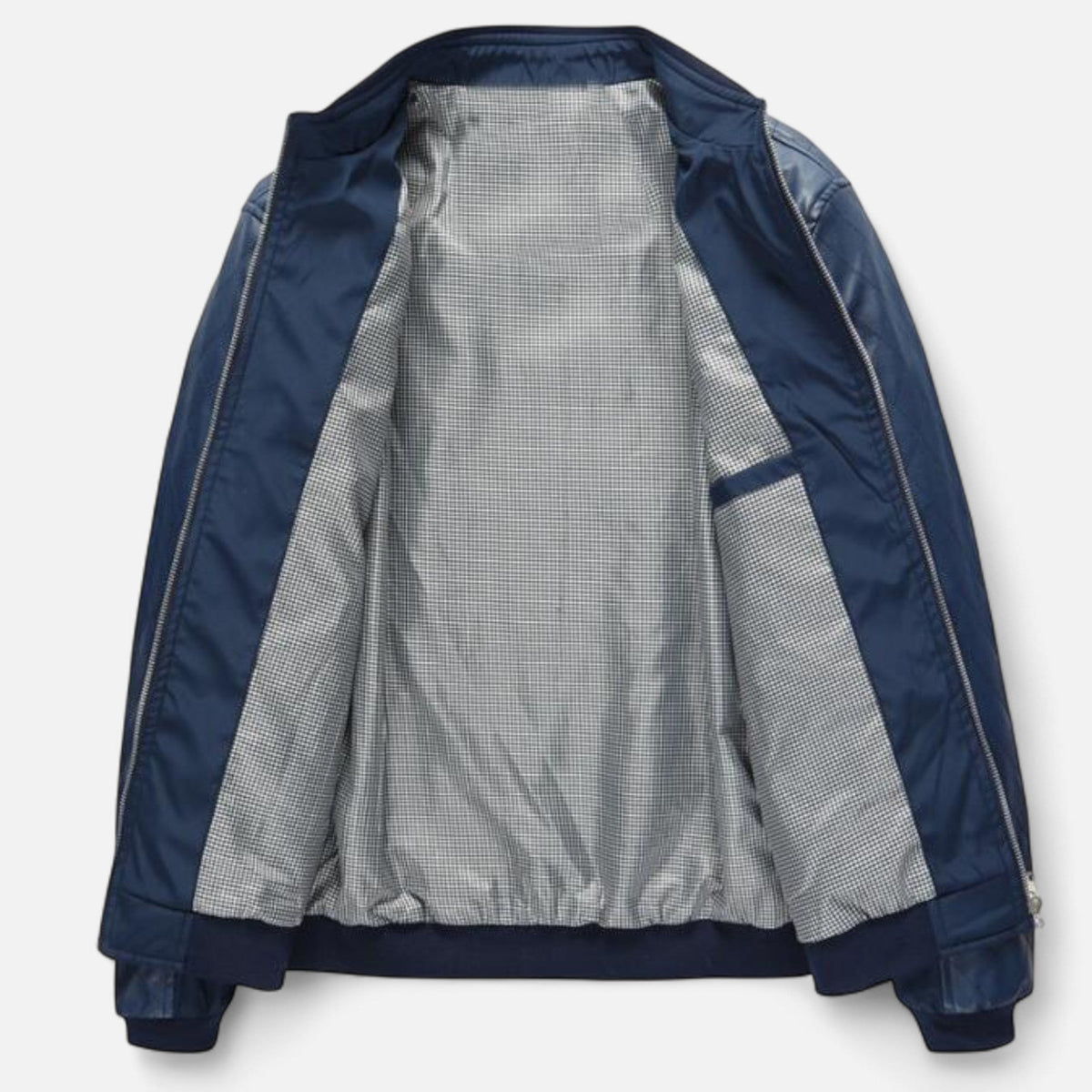 Kendros | Men’s Leather Bomber Jacket – Stand-Collar Elegance