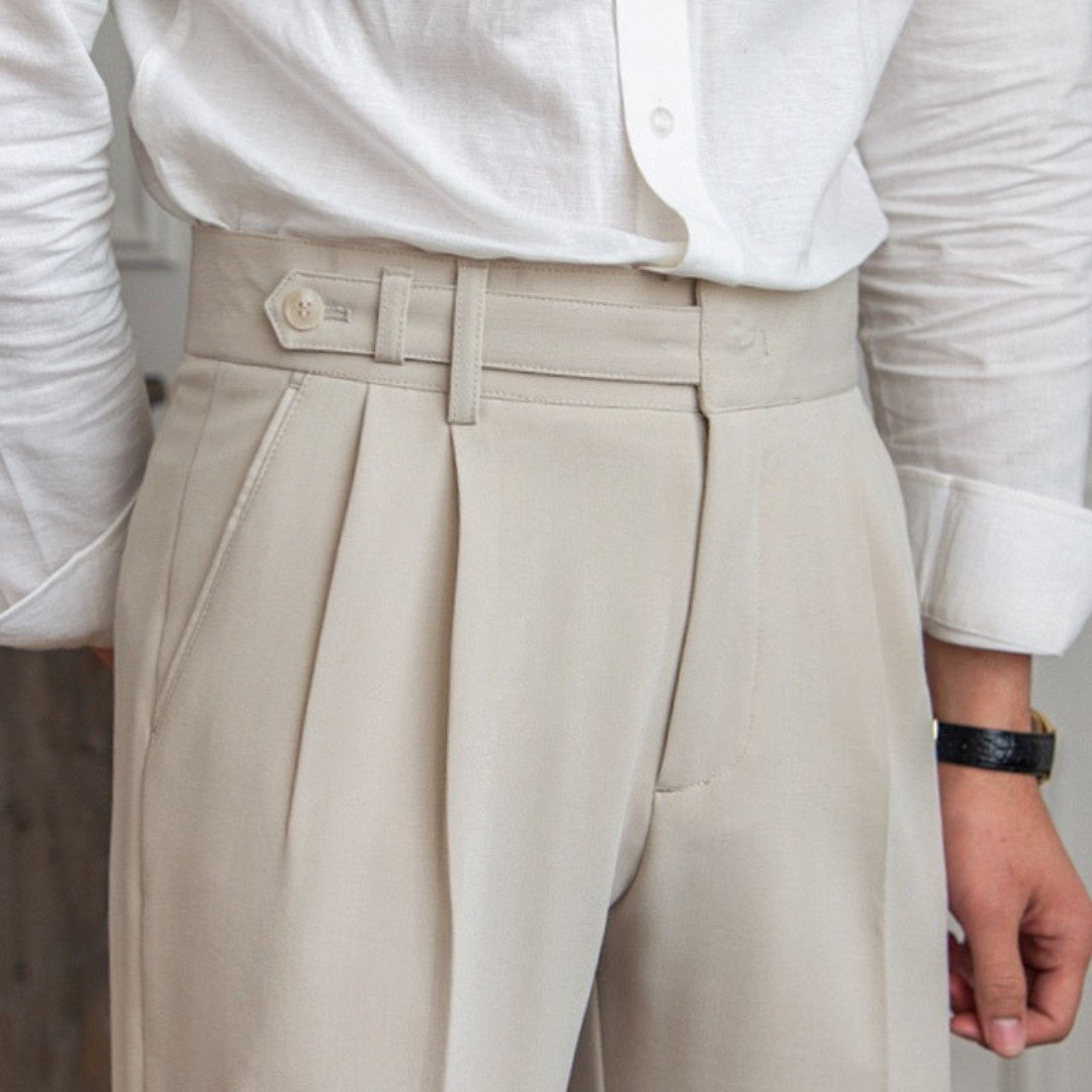 Darselle | Men’s Tailored Pleated Dress Trousers