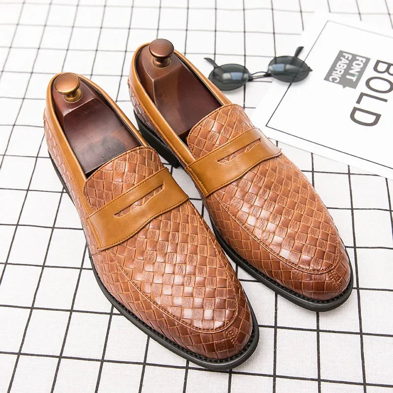 Pavaro | Men’s Handwoven Leather Loafers