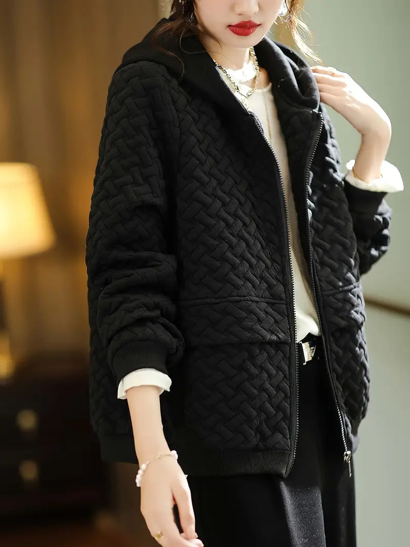 Selvyn | Women’s Basketweave Zip-Up Jacket