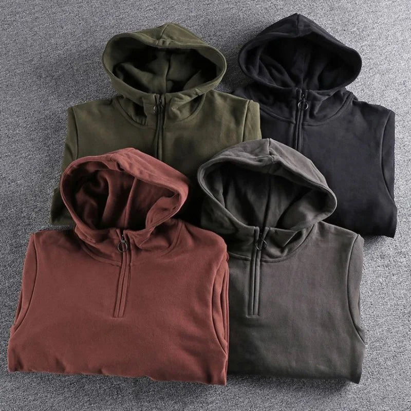 Pavric | Men’s Cotton Quarter-Zip Hoodie
