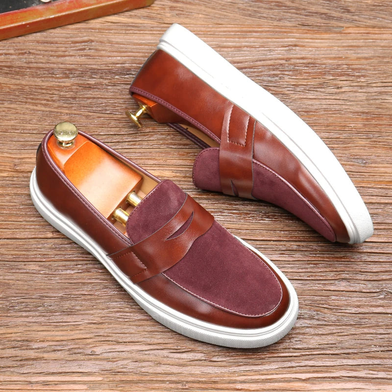 Zarven | Men’s Minimalist Leather & Suede Loafers