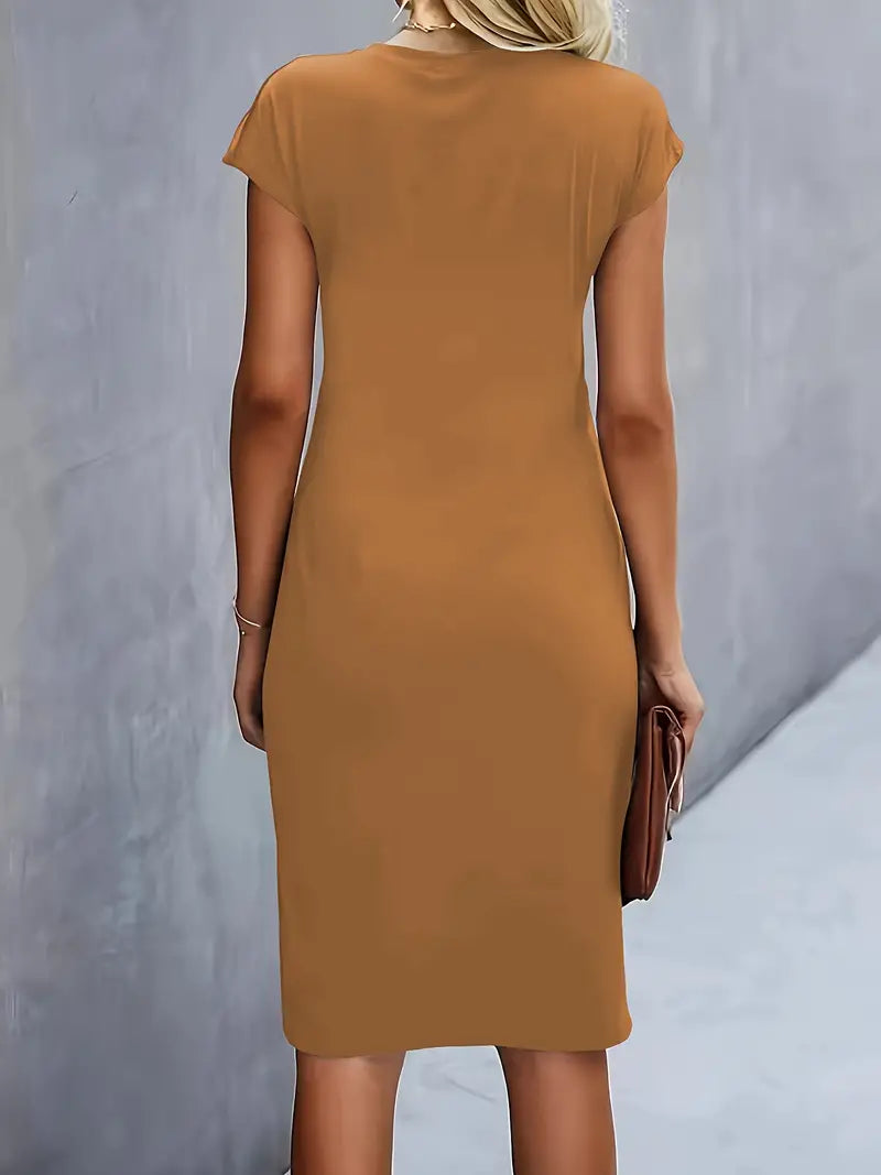 Milani | Women’s Knee-Length Sheath Dress with Ruched Waist