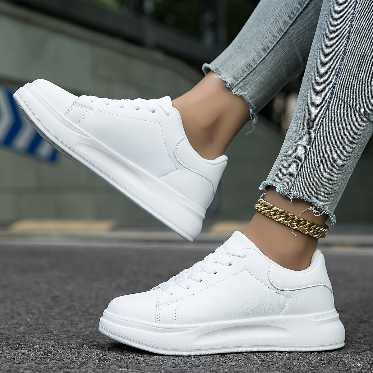 Kaiden | Women’s Classic White Leather Sneakers