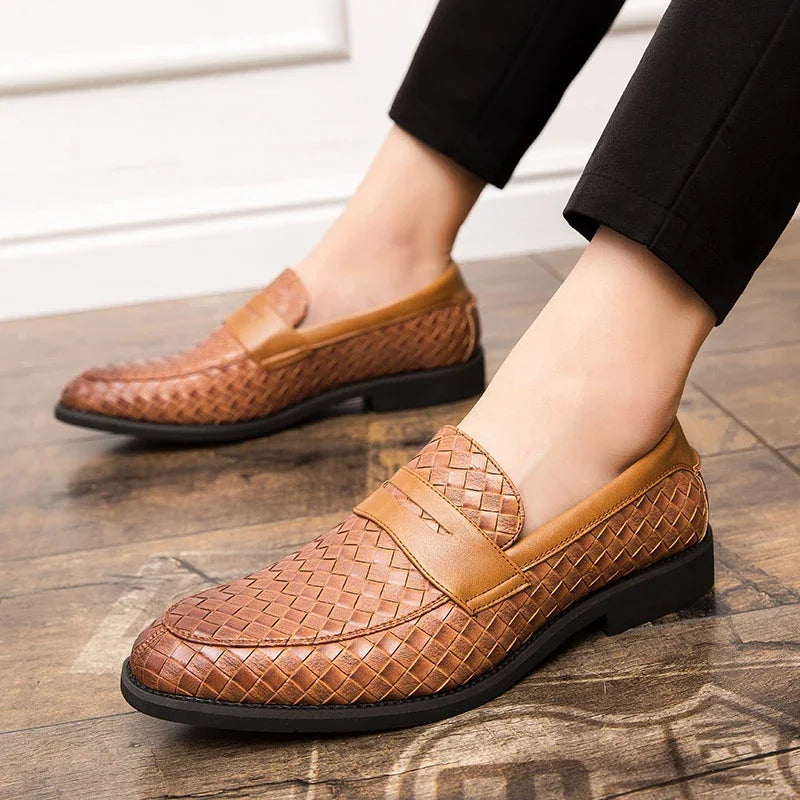 Pavaro | Men’s Handwoven Leather Loafers