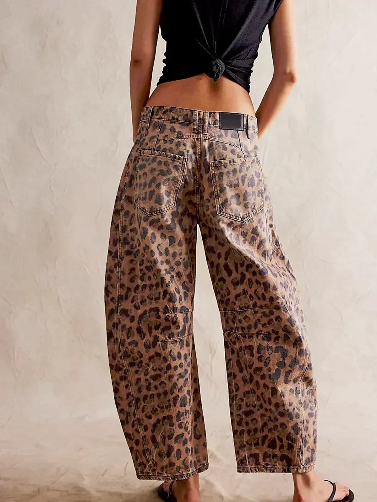 Lucille | Women’s Leopard Print Barrel Jeans