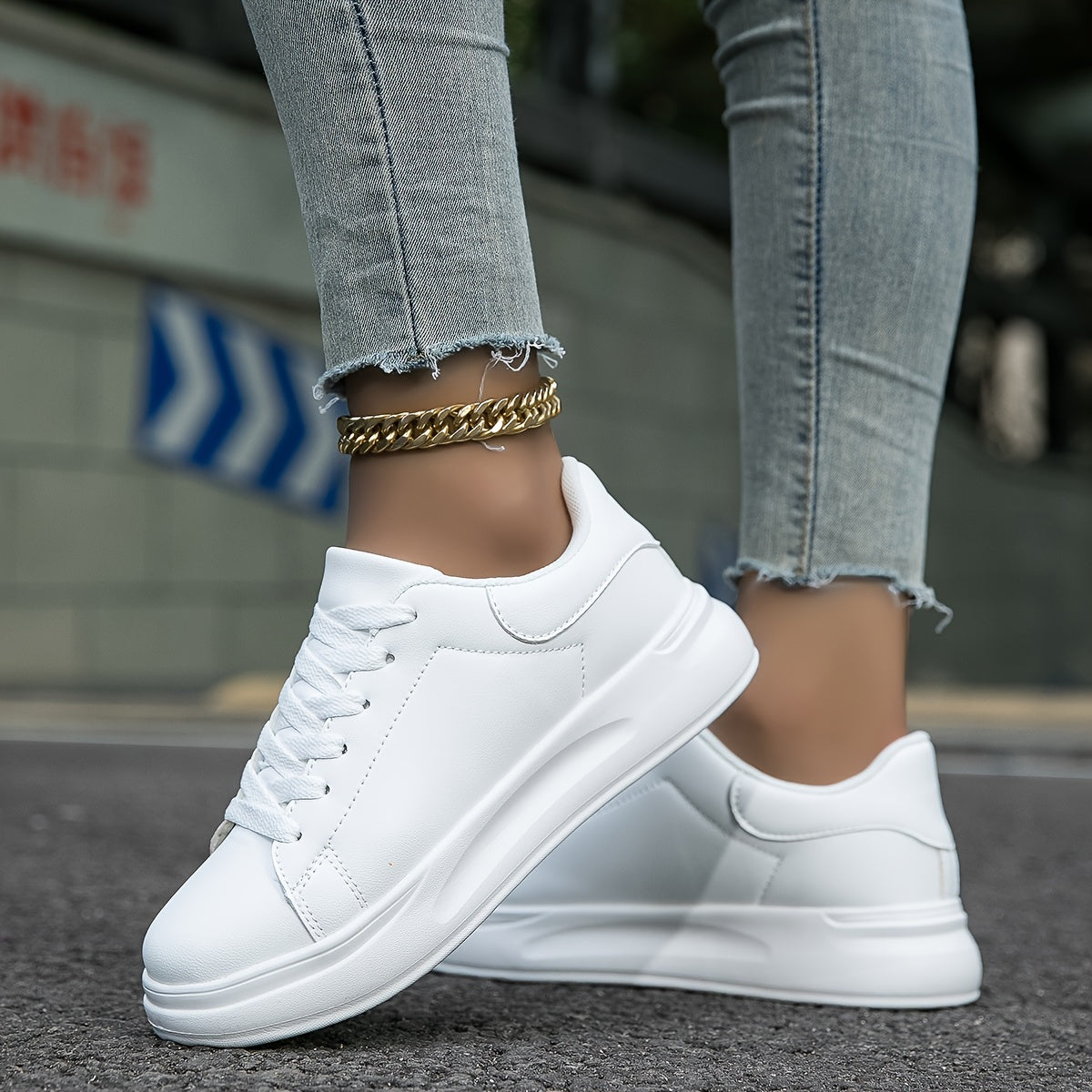 Kaiden | Women’s Classic White Leather Sneakers