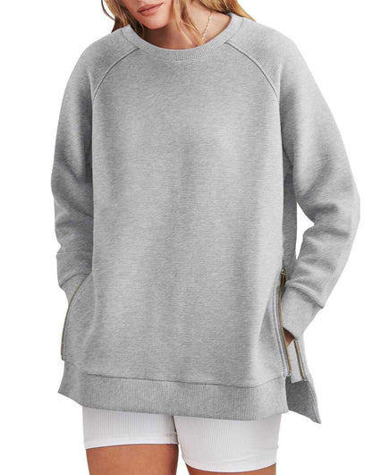Claudia | Zippered Tunic Sweatshirt