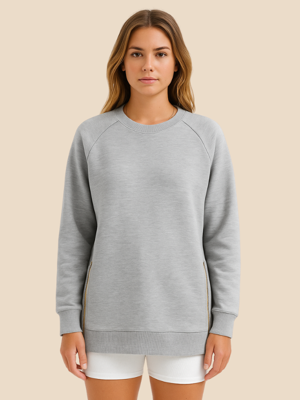 Claudia | Zippered Tunic Sweatshirt