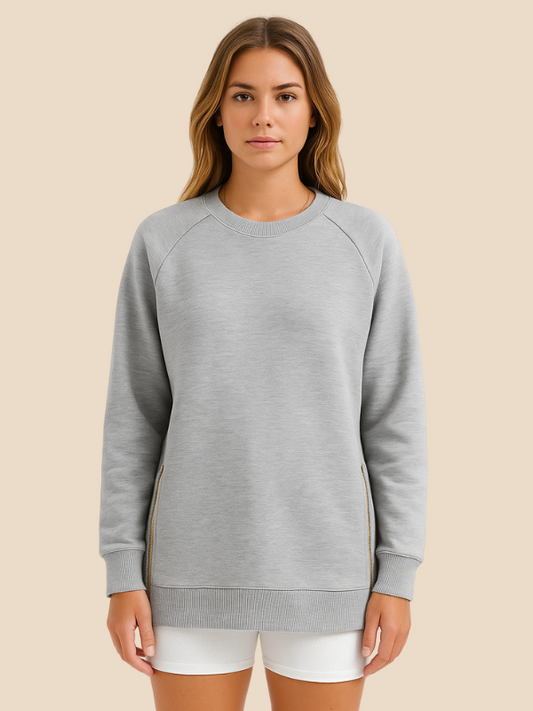 Claudia | Zippered Tunic Sweatshirt