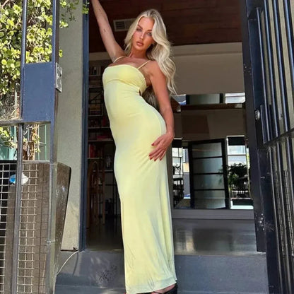Isla | Women’s Backless Bodycon Maxi Dress