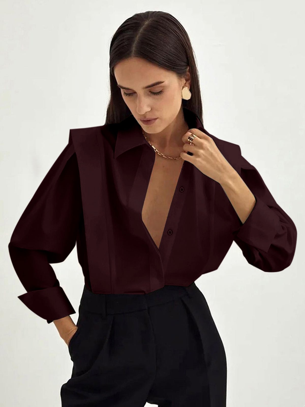 Amara | Women’s Classic Cotton Button-Up Shirt