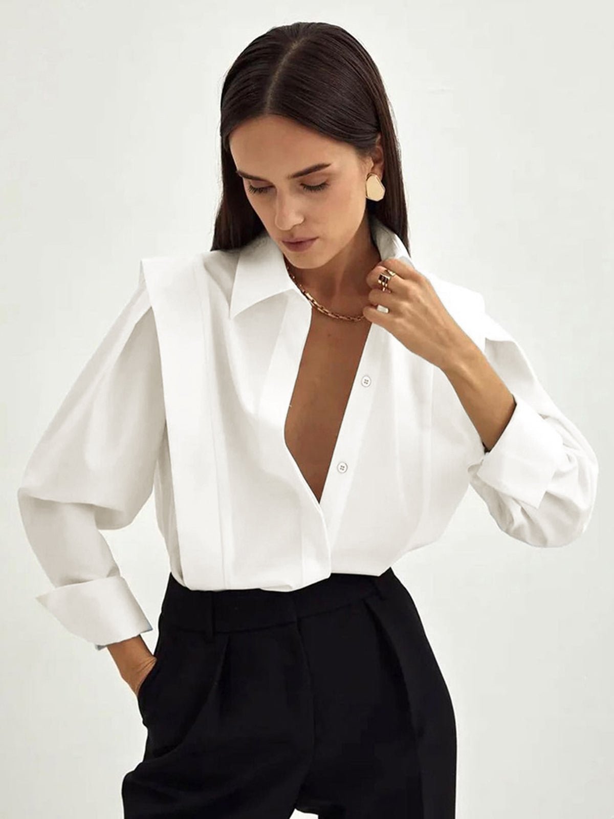 Amara | Women’s Classic Cotton Button-Up Shirt