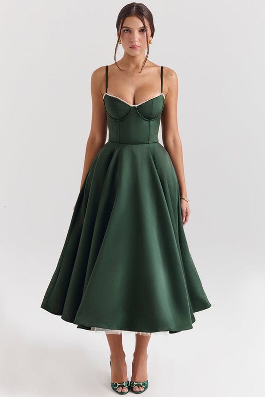 Arlena | Corset-Style Sleeveless Midi Dress