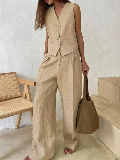 Isla | Women’s Cotton-Linen Two-Piece Set