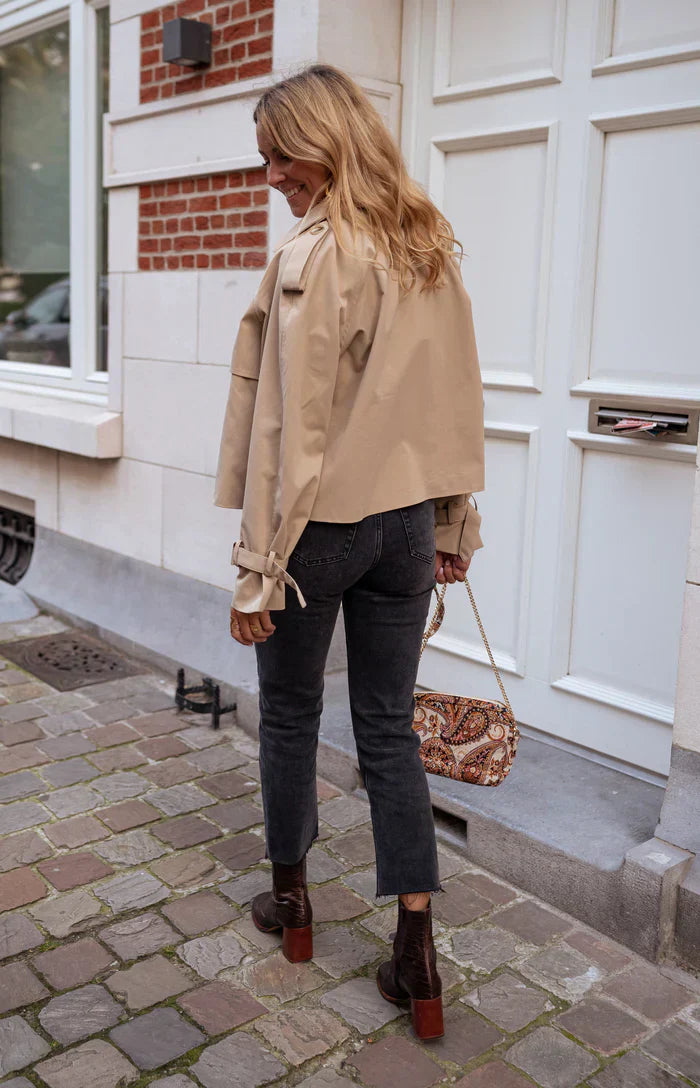 Cropped Double-Breasted Trench Coat | Women’s Tailored Outerwear