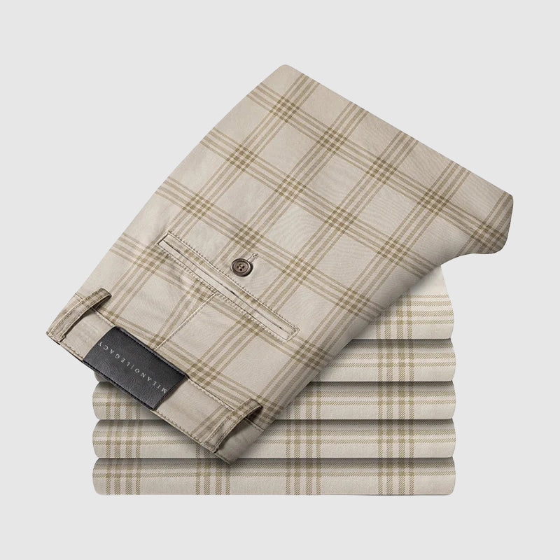 August | Men’s Plaid Straight-Leg Pants
