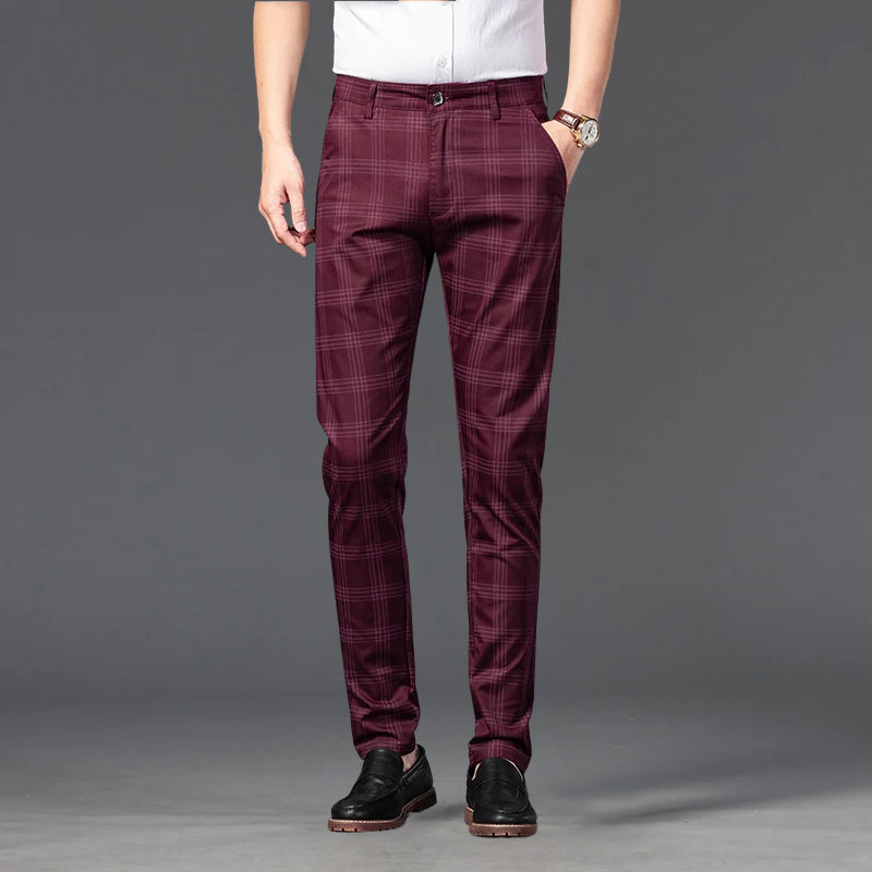 August | Men’s Plaid Straight-Leg Pants