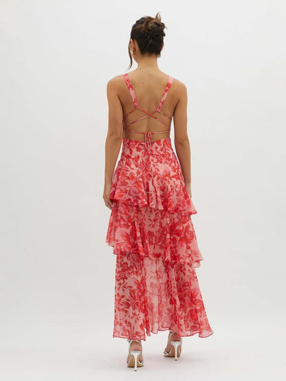 Veda | Layered Floral Midi Dress