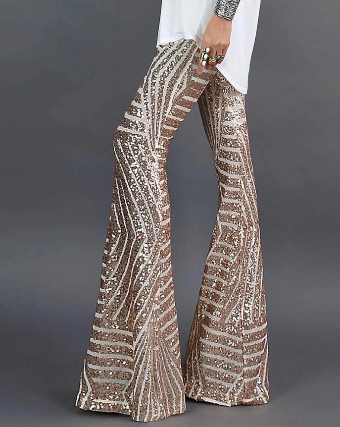 Mirelle | Women’s Flared Sequin Trousers