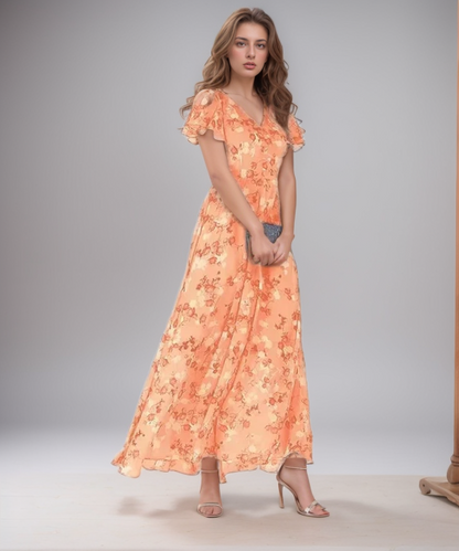 Marisse | Women’s Floral V-Neck Maxi Dress