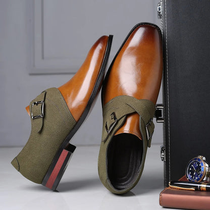 Malvren | Men’s Dual-Tone Suede & Vegan Leather Loafers
