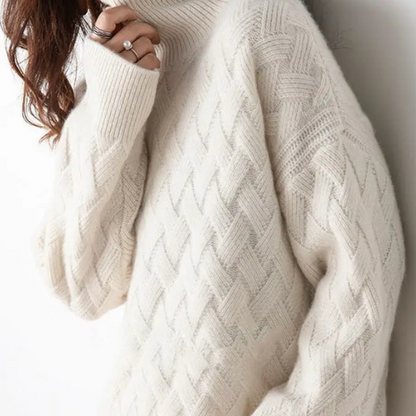 Wynera | Women’s High-Stretch Chevron Wool Sweater